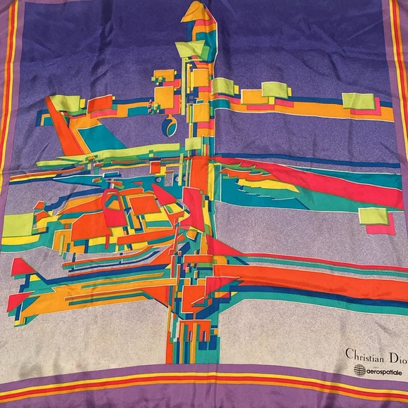 Christian Dior pour aerospatiale Silk Scarf - Rare - Picture 2 of 7